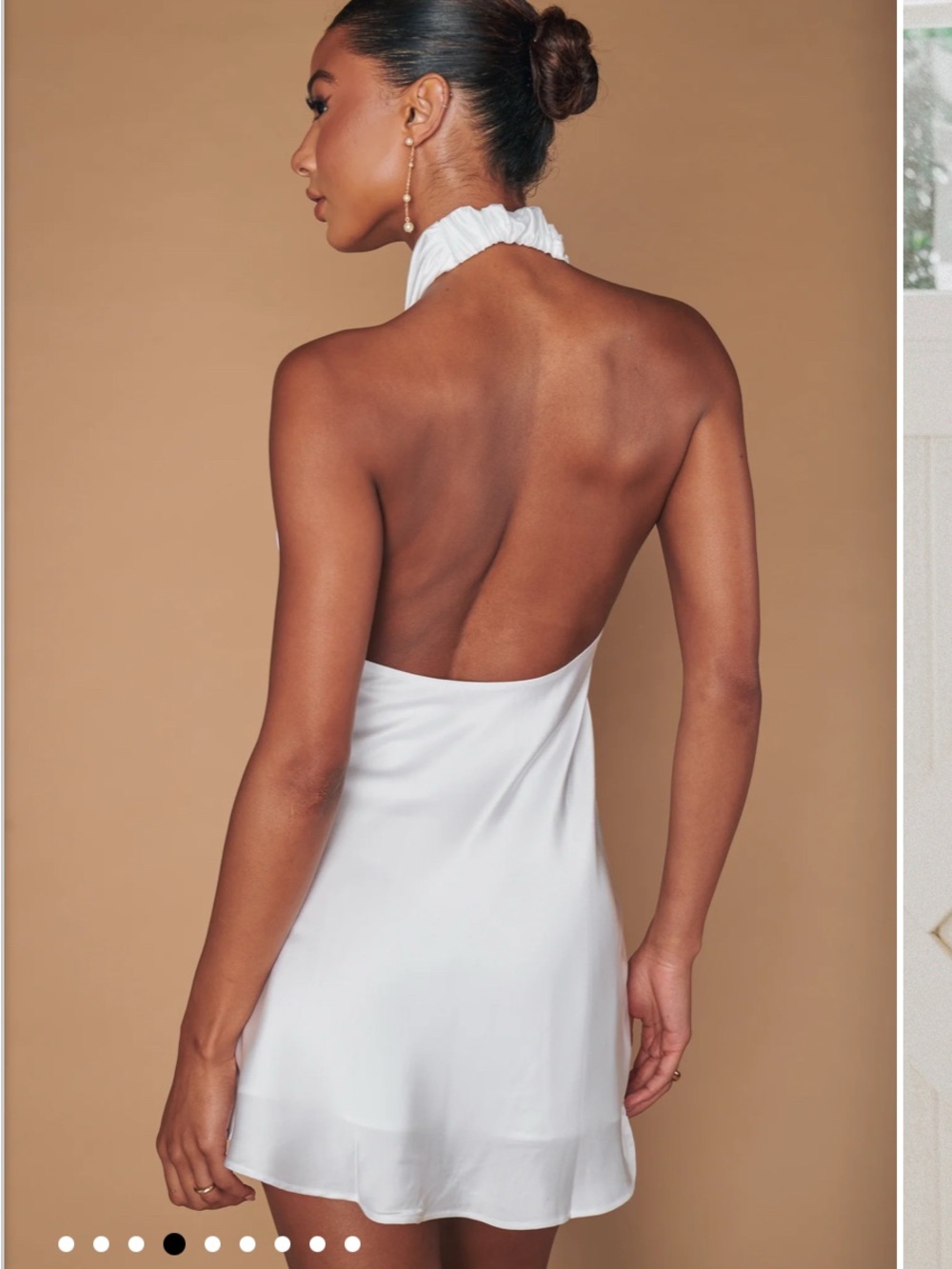 Show me your mumu jasmine halter mini dress white Satin NWT SIZE LARGE BRIDAL - Picture 3 of 4